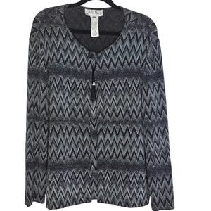 Dani Max Women's Size 16M Formal Black Silver Cardigan and Tank Top Shirt Set